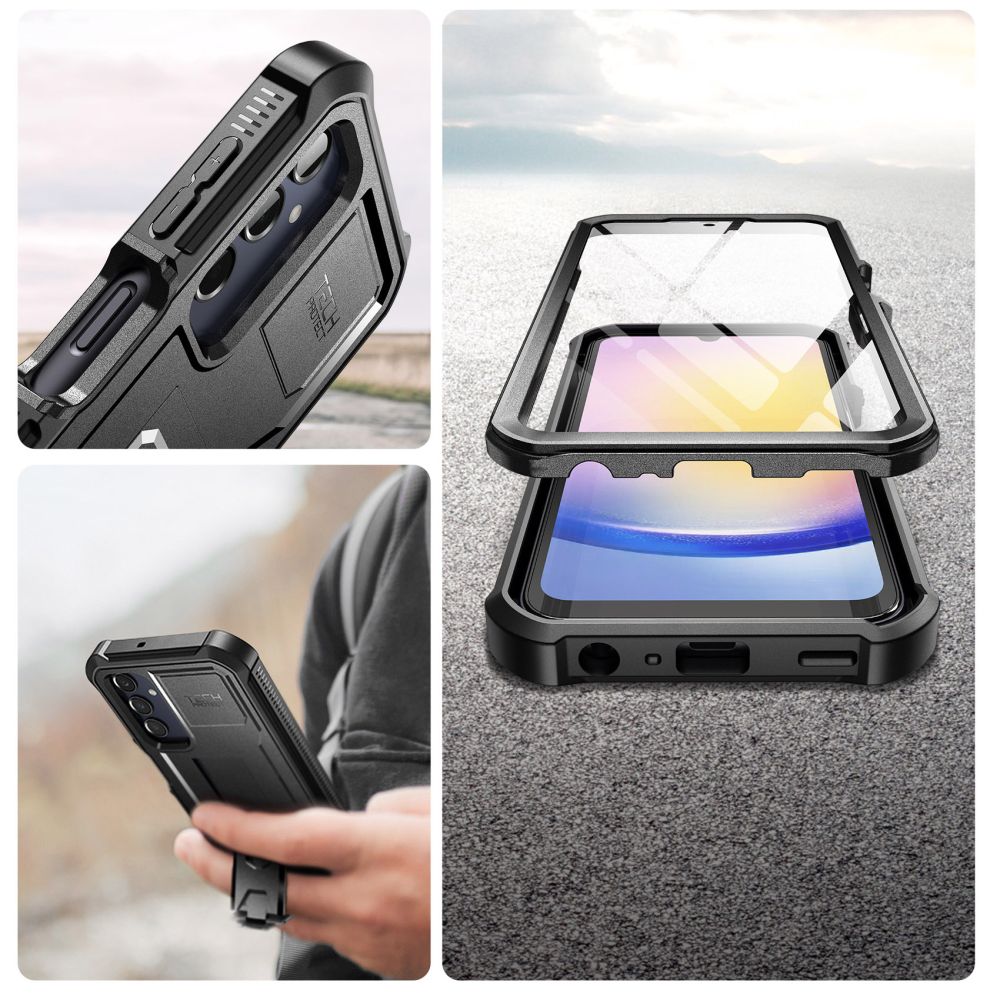 Tech - Protect Samsung Galaxy A25 5G Kevlar Pro Θήκη 360 Full Body με Προστασία Οθόνης και Stand - Black