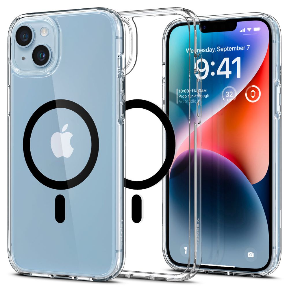 Spigen iPhone 14 Plus / iPhone 15 Plus Ultra Hybrid Mag Σκληρή Θήκη με Πλαίσιο Σιλικόνης Και MagSafe - Black / Διάφανη