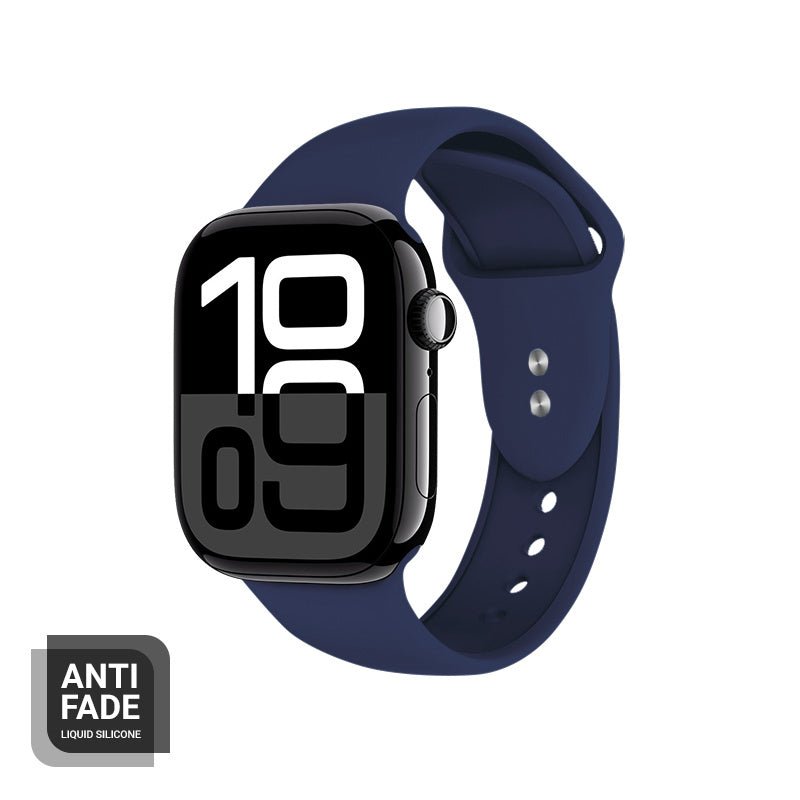 Crong Λουράκι Apple Watch 4/5/6/7/8/9/10/11 - SE (1/2/3) - ULTRA (1/2/3) - 44/45/46/49mm Σιλικόνης - Liquid Strap - Navy Blue