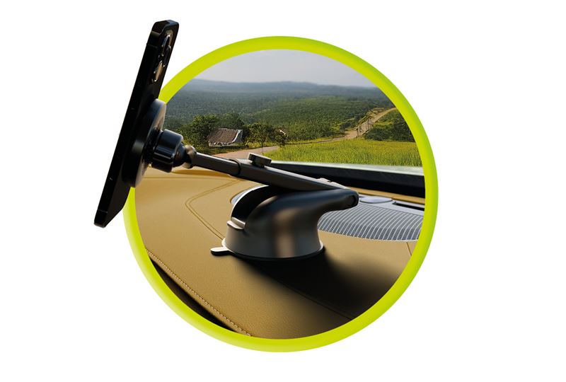 Mobile Origin MO4 Μαγνητική Βάση Αυτοκινήτου για το Ταμπλό με Ασύρματη Φόρτιση MagSafe 15W - Black