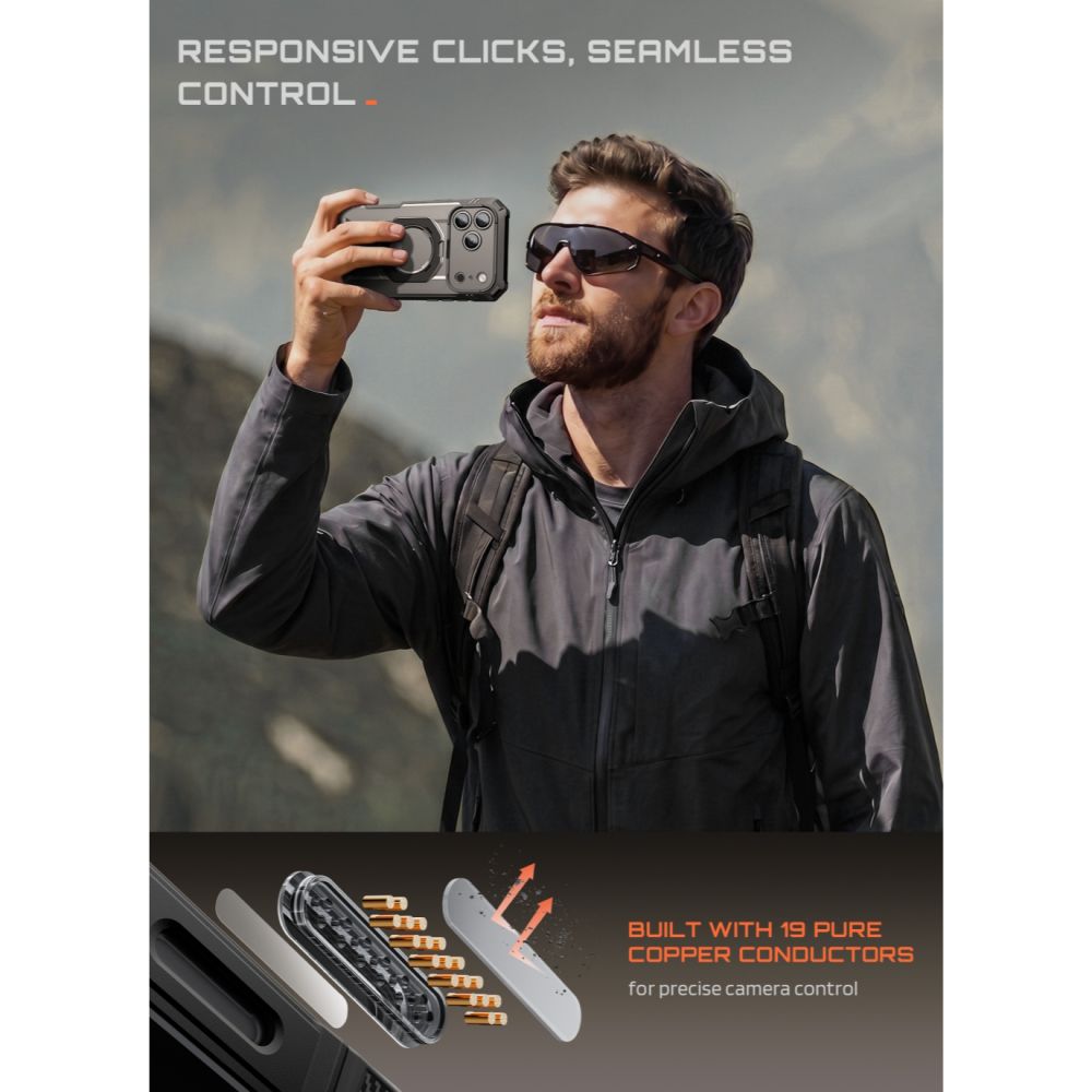 Supcase iPhone 18 Pro / iPhone 17 Pro - Σκληρή Θήκη με Προστασία Οθόνης και MagSafe / Stand - Grip Pro Mag - Black