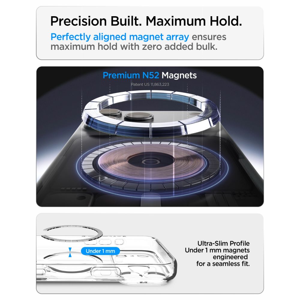 Spigen iPhone 18 Pro / iPhone 17 Pro - Σκληρή Θήκη με Πλαίσιο Σιλικόνης Και MagSafe - Ultra Hybrid Mag - Clear / Graphite