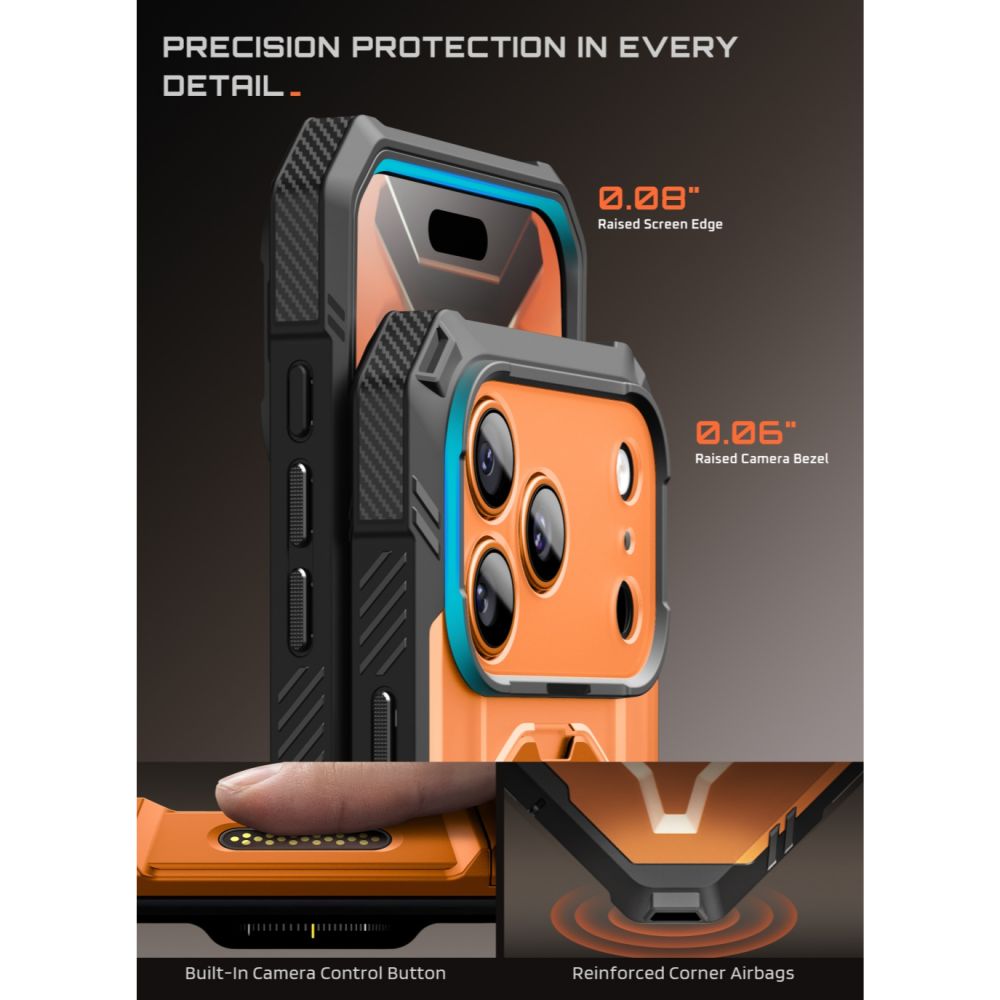 Supcase iPhone 18 Pro / iPhone 17 Pro - Σκληρή Θήκη με Προστασία Οθόνης και MagSafe / Stand - Grip Pro Mag - Coral