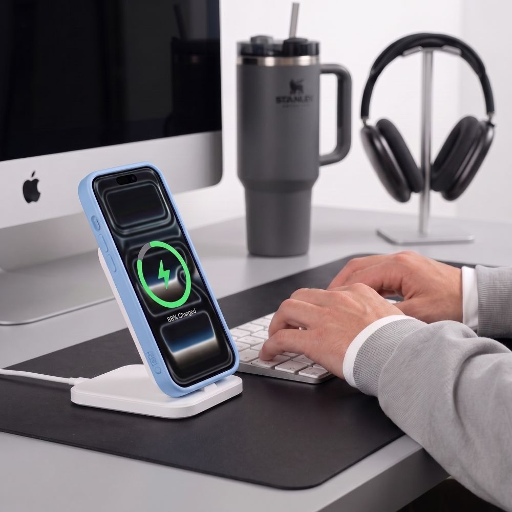 Tech-Protect iPhone 17 Pro / 18 Pro - Σκληρή Θήκη με Πλαίσιο Σιλικόνης και MagSafe - BasicMag - Matte Light Blue