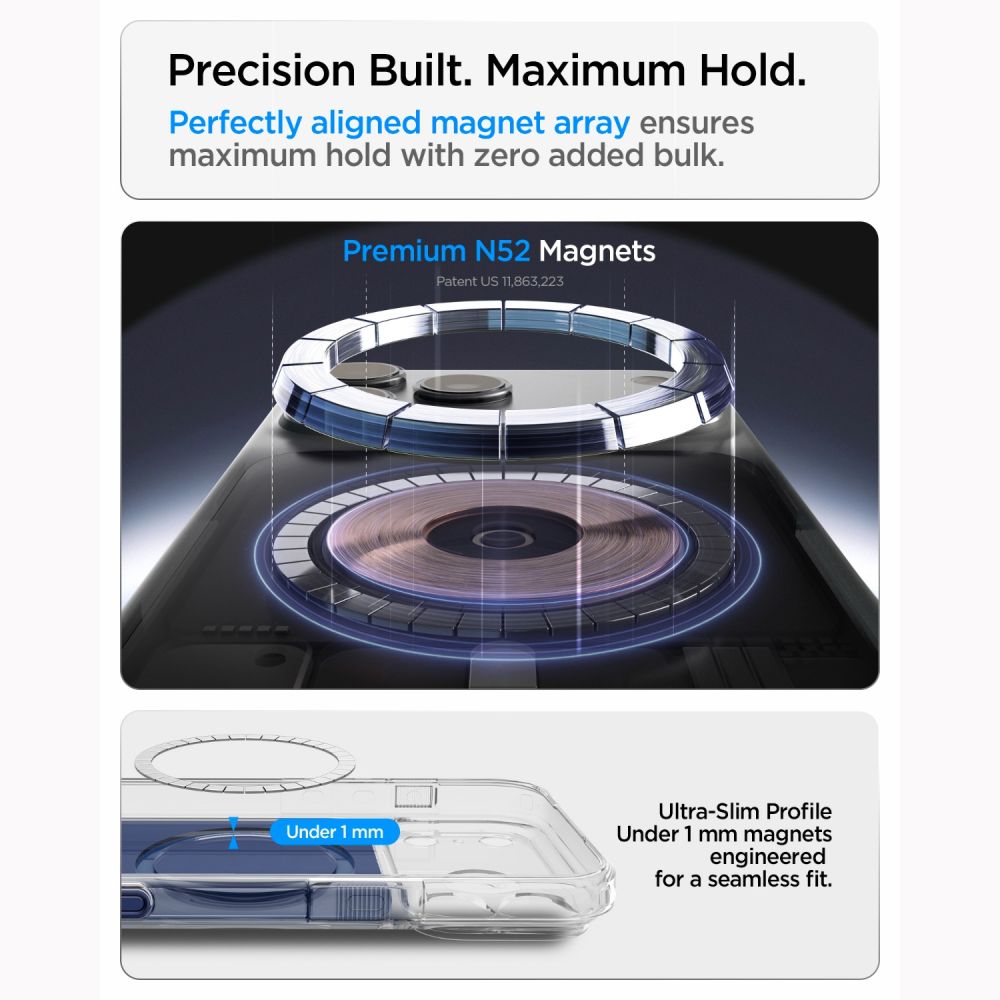 Spigen iPhone 18 Pro / iPhone 17 Pro - Σκληρή Θήκη με Πλαίσιο Σιλικόνης και MagSafe - Ultra Hybrid T Mag - Matte Blue