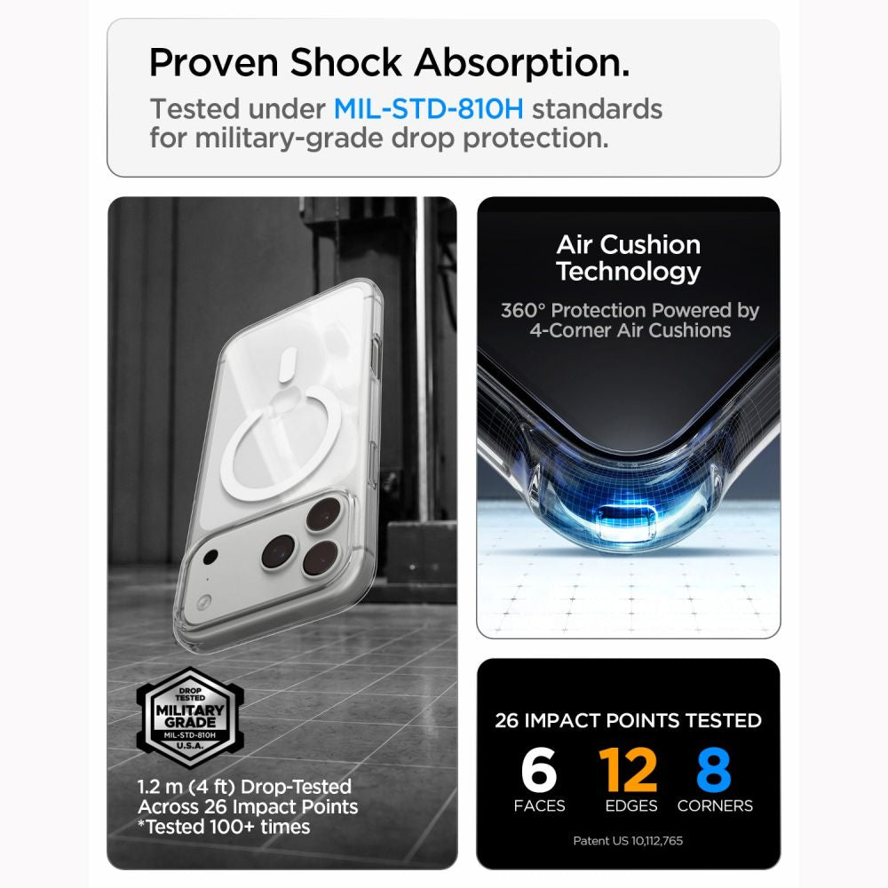 Spigen iPhone 18 Pro Max / iPhone 17 Pro Max - Θήκη Σιλικόνης με MagSafe - Liquid Crystal Mag - Clear / White
