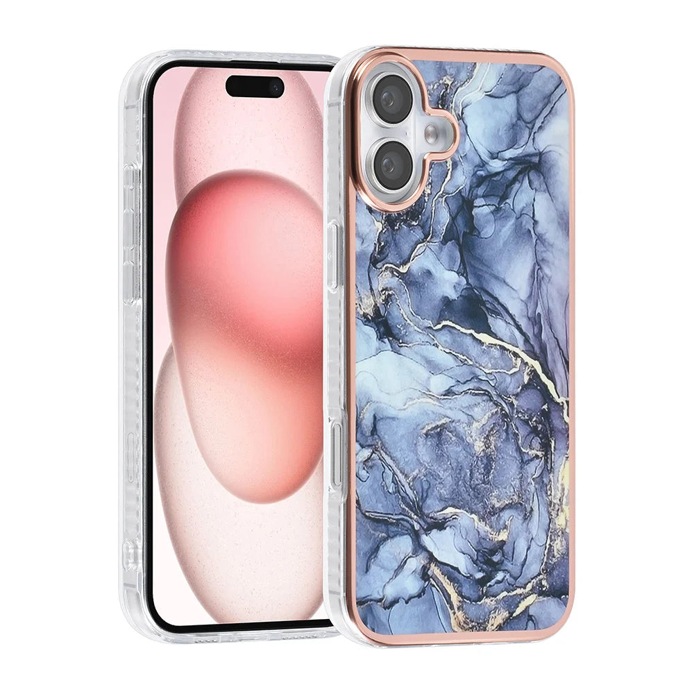 Tuniq iPhone 16 Plus Silicone Θήκη Σιλικόνης - Marble / Grey