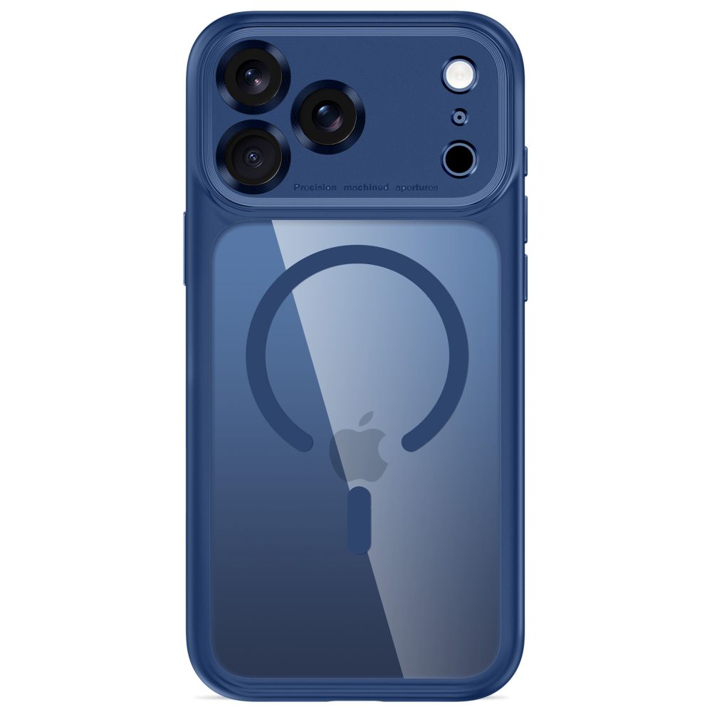 Tech-Protect iPhone 18 Pro / iPhone 17 Pro - Σκληρή Θήκη MagSafe με Πλαίσιο Σιλικόνης - MagPeak CC - Deep Blue / Clear