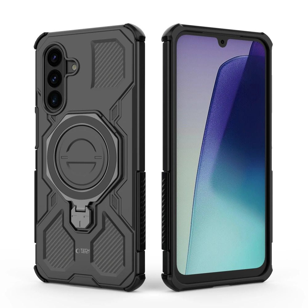 Tech-Protect Samsung Galaxy A17 4G / 5G / A18 4G - Σκληρή Θήκη με Πλαίσιο Σιλικόνης MagSafe και Stand - Tacticstand MagSafe - Matte Black