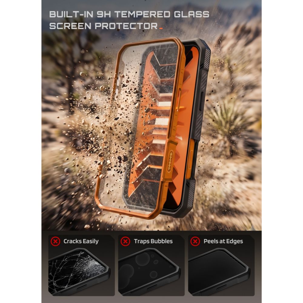 Supcase iPhone 18 Pro / iPhone 17 Pro - Σκληρή Θήκη με Προστασία Οθόνης και MagSafe / Stand - Grip Pro Mag - Coral