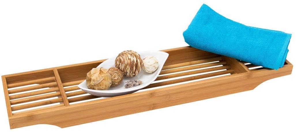 Relaxdays Ξύλινη Βάση από Μπαμπού για τη Μπανιέρα - 70cm - Natural - 4052025190262