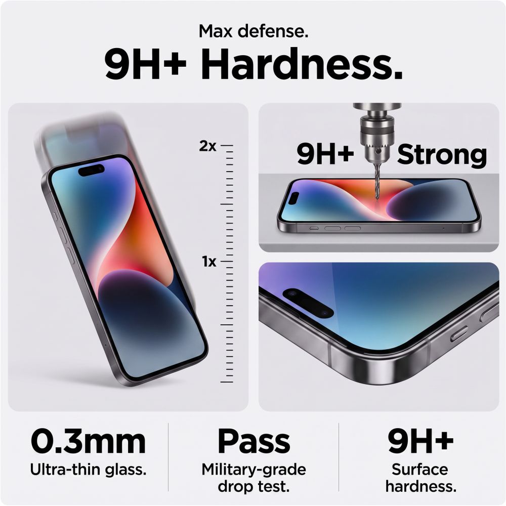 Tech-Protect iPhone 18 Pro - Σετ με 2 Full Screen Privacy Αντιχαρακτικά Γυαλιά Οθόνης με Οδηγό Τοποθέτησης - Quick Set Spy Plus - Privacy