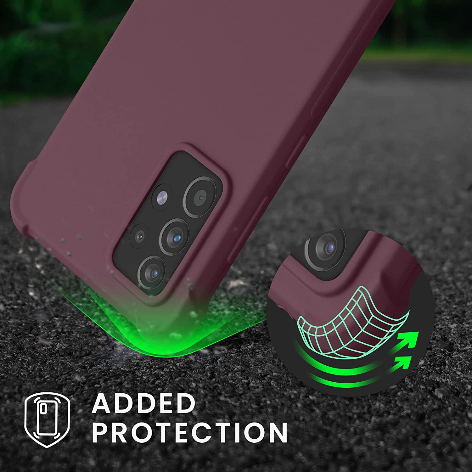 KW Samsung Galaxy A52 / A52 5G / A52s 5G Θήκη Σιλικόνης TPU με Λουράκι - Bordeaux Purple - 58558.187