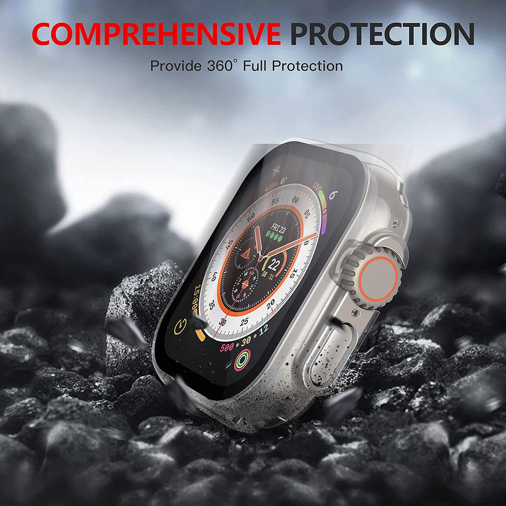 Techsuit Θήκη Apple Watch Ultra (1/2/3/4) - 49mm με Προστασία Οθόνης - Defense360 Pro - Black