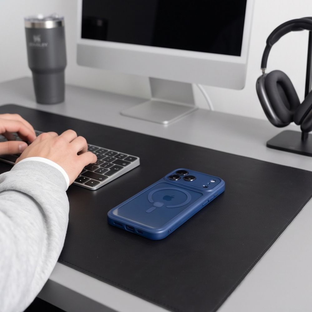 Tech-Protect iPhone 18 Pro / iPhone 17 Pro - Σκληρή Θήκη MagSafe με Πλαίσιο Σιλικόνης - MagPeak CC - Deep Blue / Clear