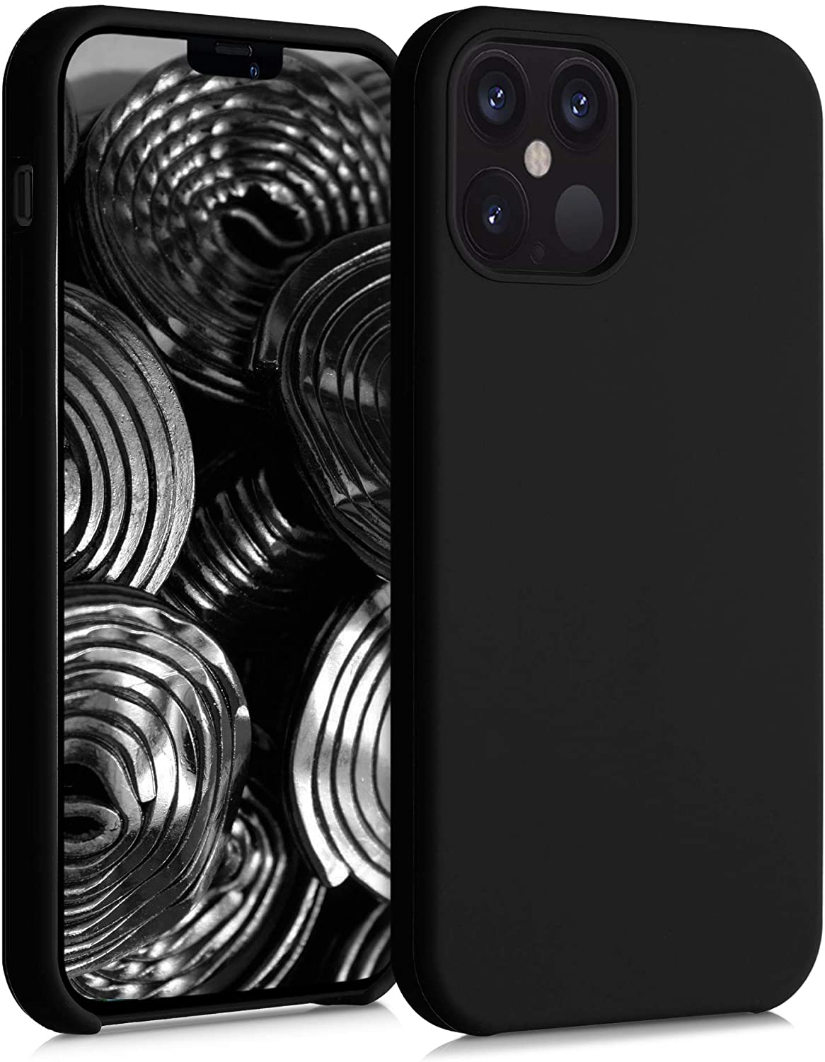 KW iPhone 12 / iPhone 12 Pro Θήκη Σιλικόνης Rubber TPU - Black - 52641.01