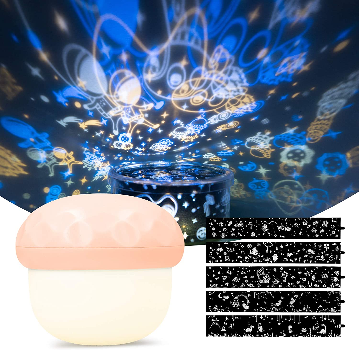 Navaris Children Projection Lamp - Προβολέας - Φωτιστικό Νυκτός για Παιδιά - Pastel Pink - 52802.33