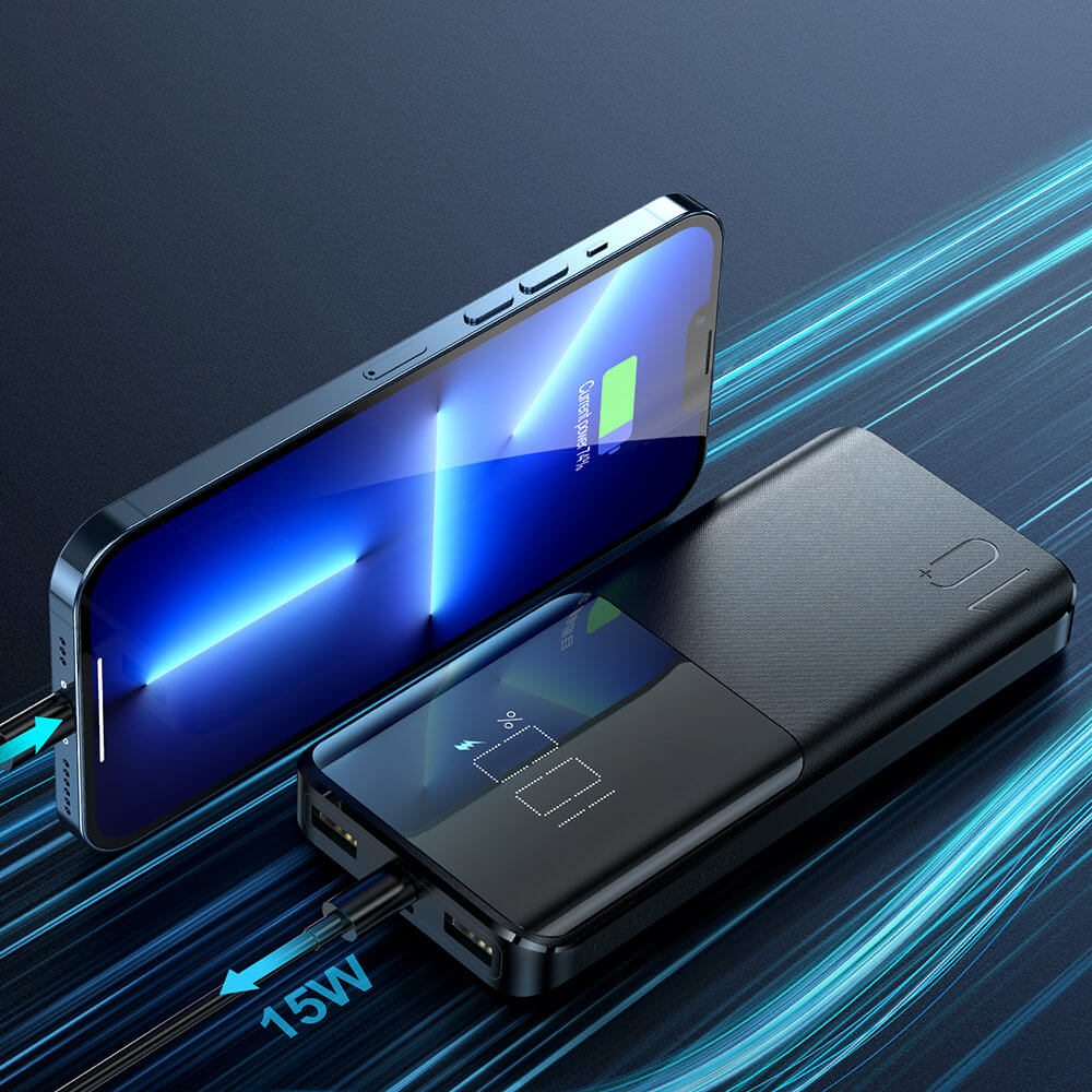 Joyroom JR-T013 15W Power Bank 10000mAh με 2 Θύρες USB και 1 Θύρα Type-C - Black