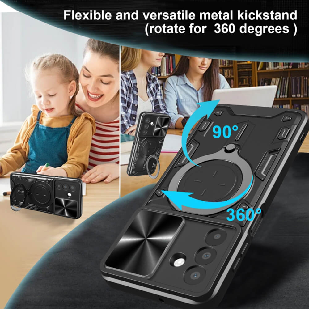 Techsuit Samsung Galaxy A26 5G - CamGuard Pro - Σκληρή Θήκη με Προστασία Καμερών και Δαχτυλίδι Συγκράτησης - Black