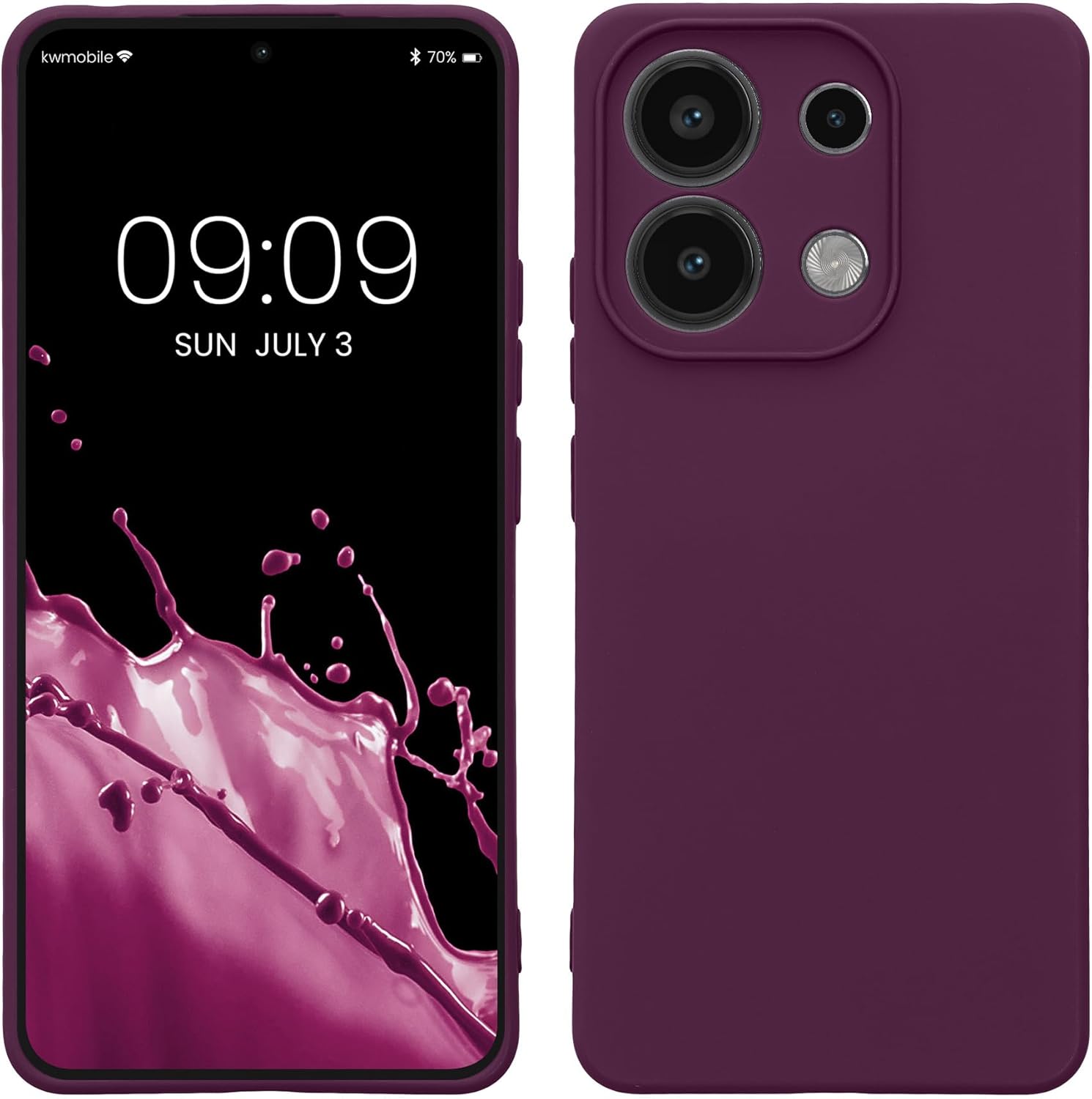KW Xiaomi Redmi Note 13 4G λεπτή Θήκη Σιλικόνης Rubberized TPU - Bordeaux Purple
