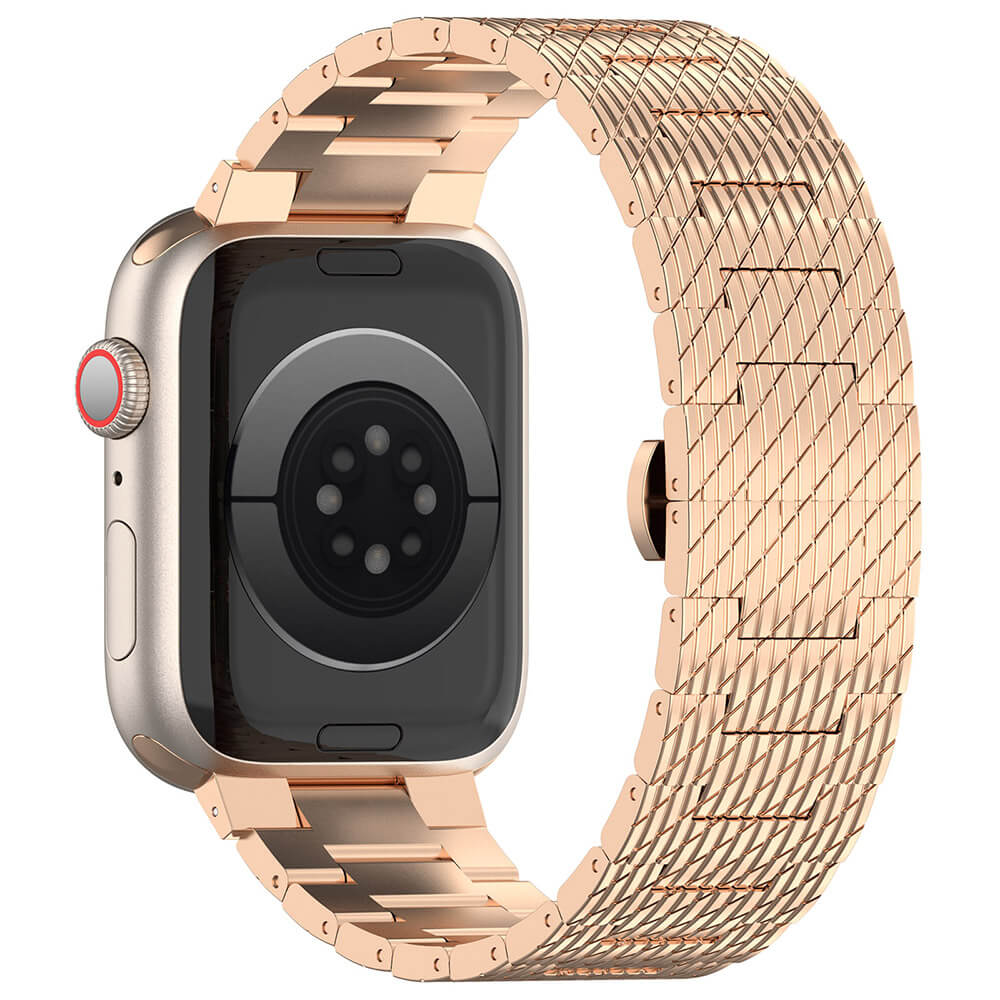 Techsuit Λουράκι Apple Watch 4/5/6/7/8/9/10/11 - SE (1/2/3) - ULTRA (1/2/3) - 44/45/46/49mm Watchband από Ανοξείδωτο Ατσάλι W052 - Rose Gold