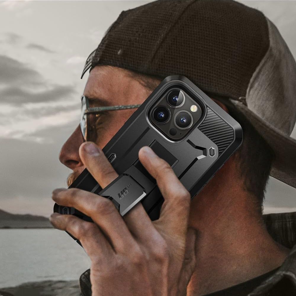 Supcase iPhone 15 Pro Unicorn Beetle Pro Σκληρή Θήκη με Προστασία Οθόνης και Stand - Black