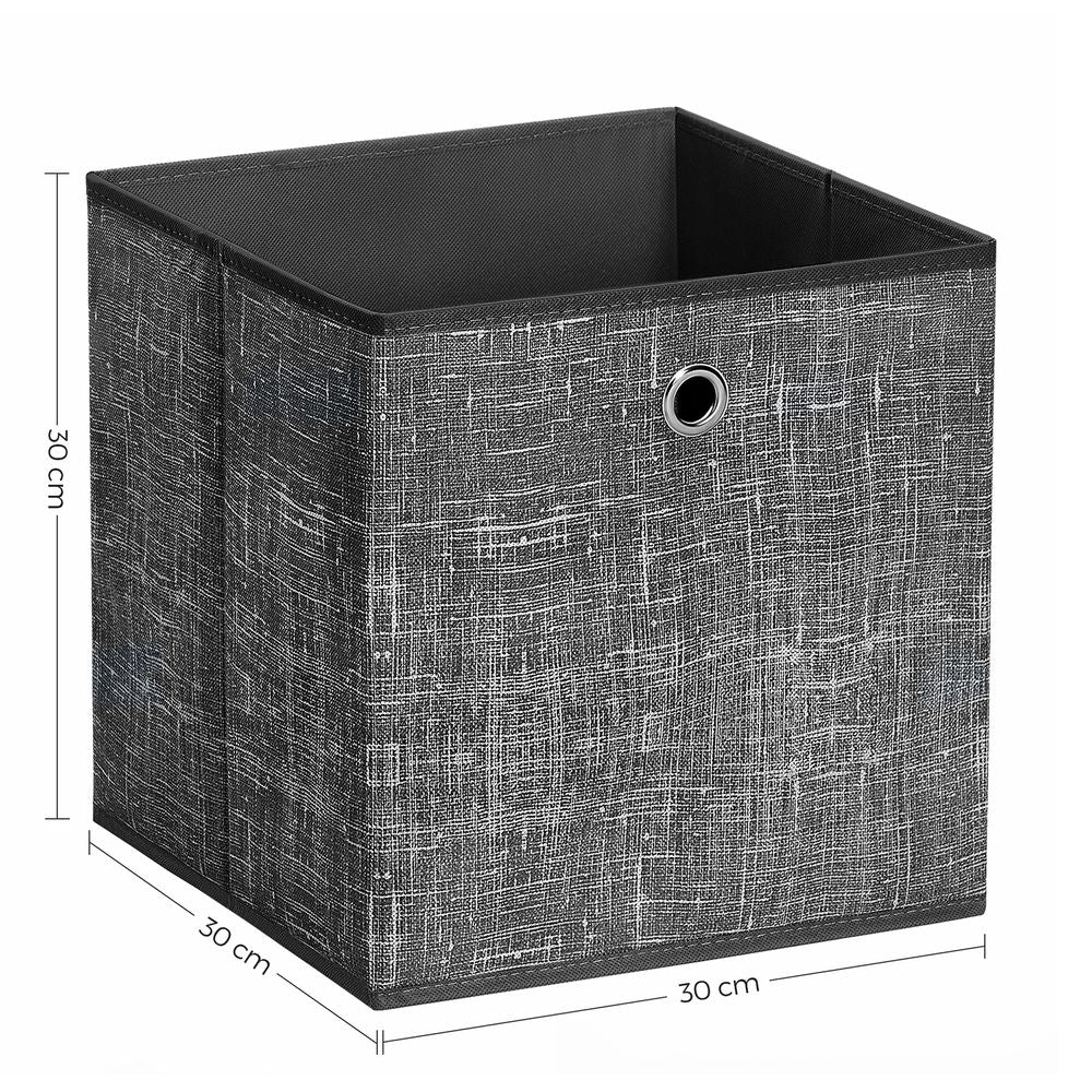 Songmics Σετ με 6 Υφασμάτινα Κουτιά Αποθήκευσης - Mottled Black - RFB006B01