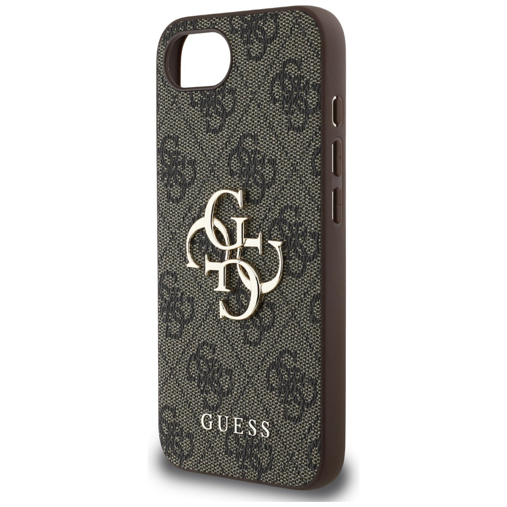 Guess iPhone 16e - 4G Big Logo - Θήκη με Επένδυση Συνθετικού Δέρματος - Brown - GUHCPSE44GMGBR