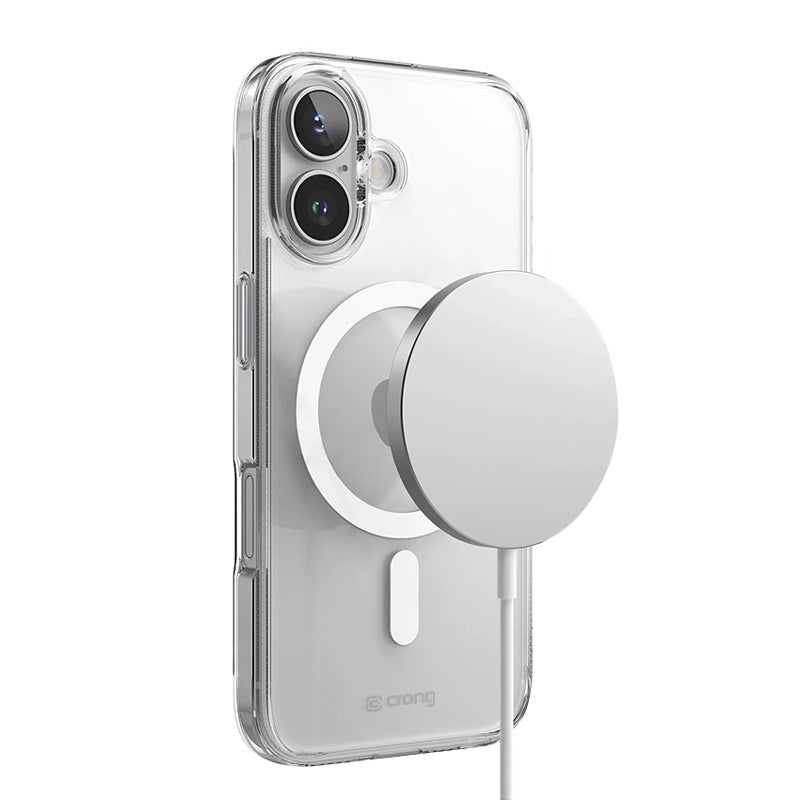 Crong iPhone 16 Clear Mag Cover - Σκληρή Θήκη με Πλαίσιο Σιλικόνης και MagSafe - Clear
