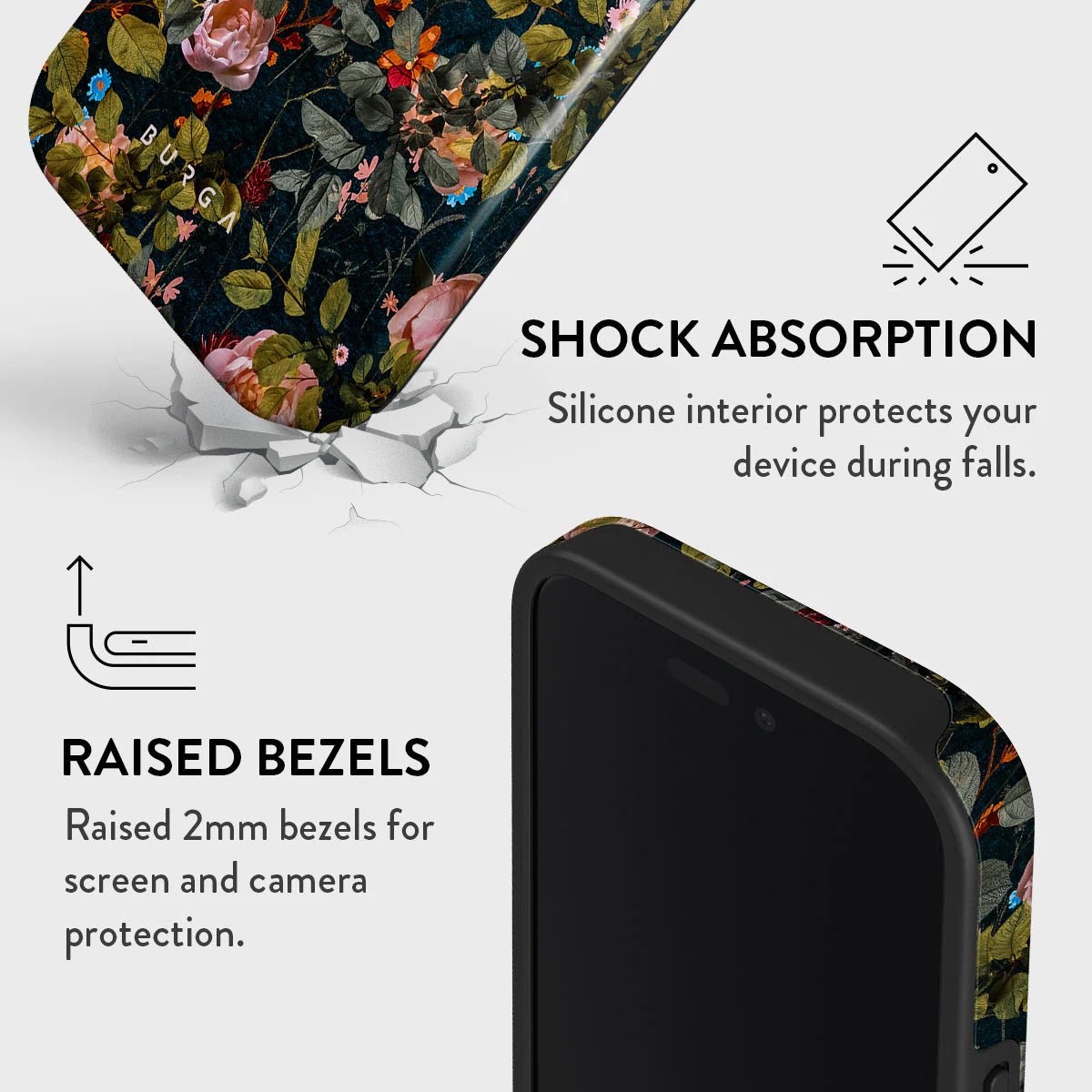 Burga iPhone 16 Plus Fashion Tough MagSafe Σκληρή Θήκη με MagSafe - Bloomy Garden