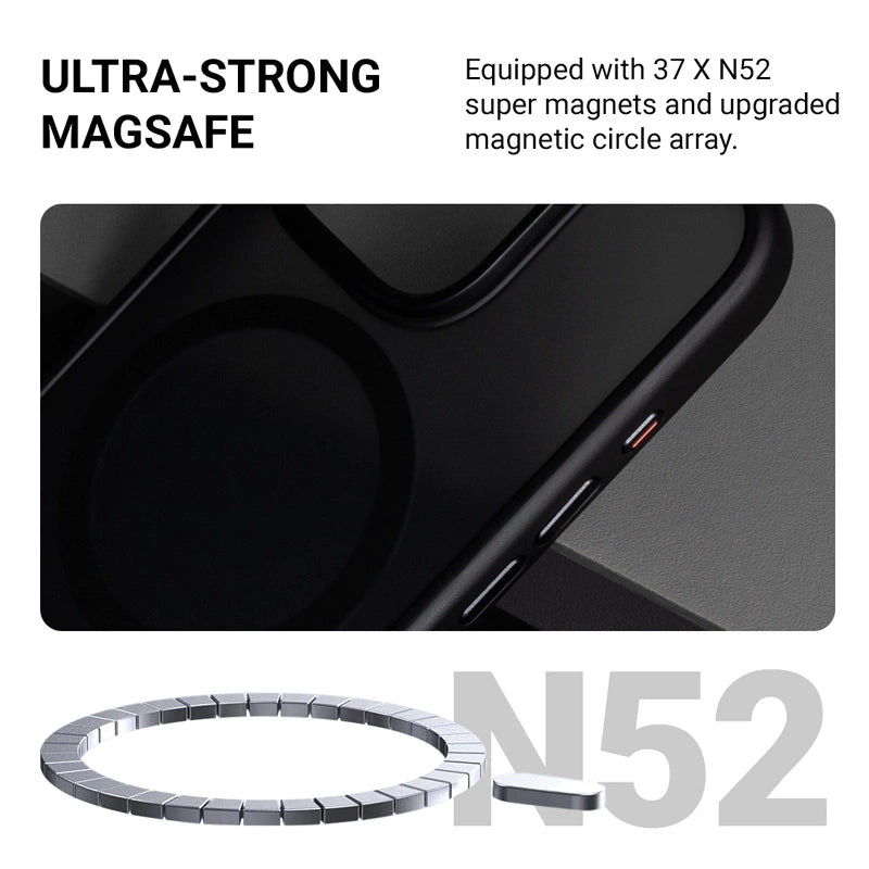 Crong iPhone 16 Hybrid Frost Mag - Σκληρή Θήκη με Πλαίσιο Σιλικόνης και MagSafe - Black