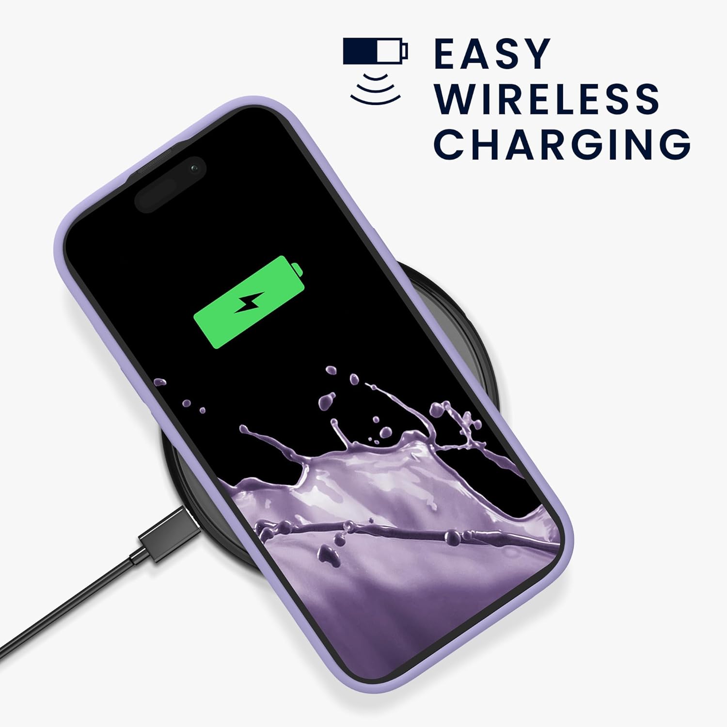 KW iPhone 15 Pro Θήκη Σιλικόνης Rubberized TPU - Lavender