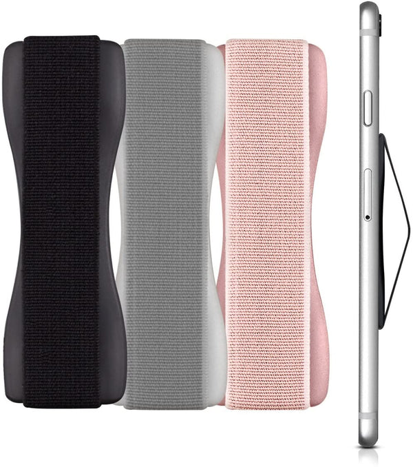 KW Σετ με 3 Finger Holders for Smartphones / iPhones - Αξεσουάρ για Εύκολο Κράτημα με Ένα Χέρι - Black / Grey / Pink - 43997.01