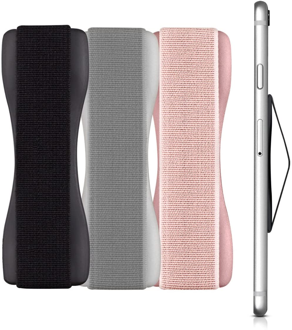 KW Σετ με 3 Finger Holders for Smartphones / iPhones - Αξεσουάρ για Εύκολο Κράτημα με Ένα Χέρι - Black / Grey / Pink - 43997.01