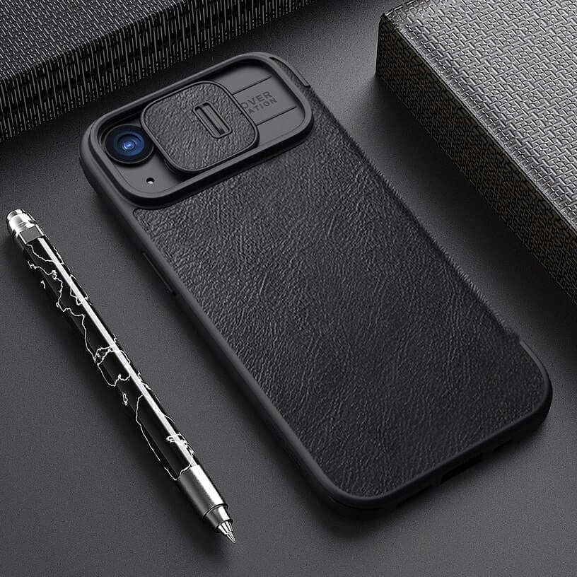 Nillkin iPhone 15 Qin Pro Leather Θήκη Βιβλίο με Κάλυμμα για την Κάμερα - Black