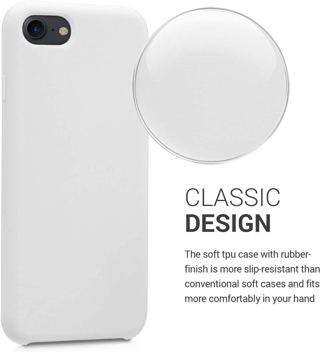 KW iPhone SE 2022 / SE 2020 / 7 / 8 Θήκη Σιλικόνης Rubber TPU - White - 40225.02