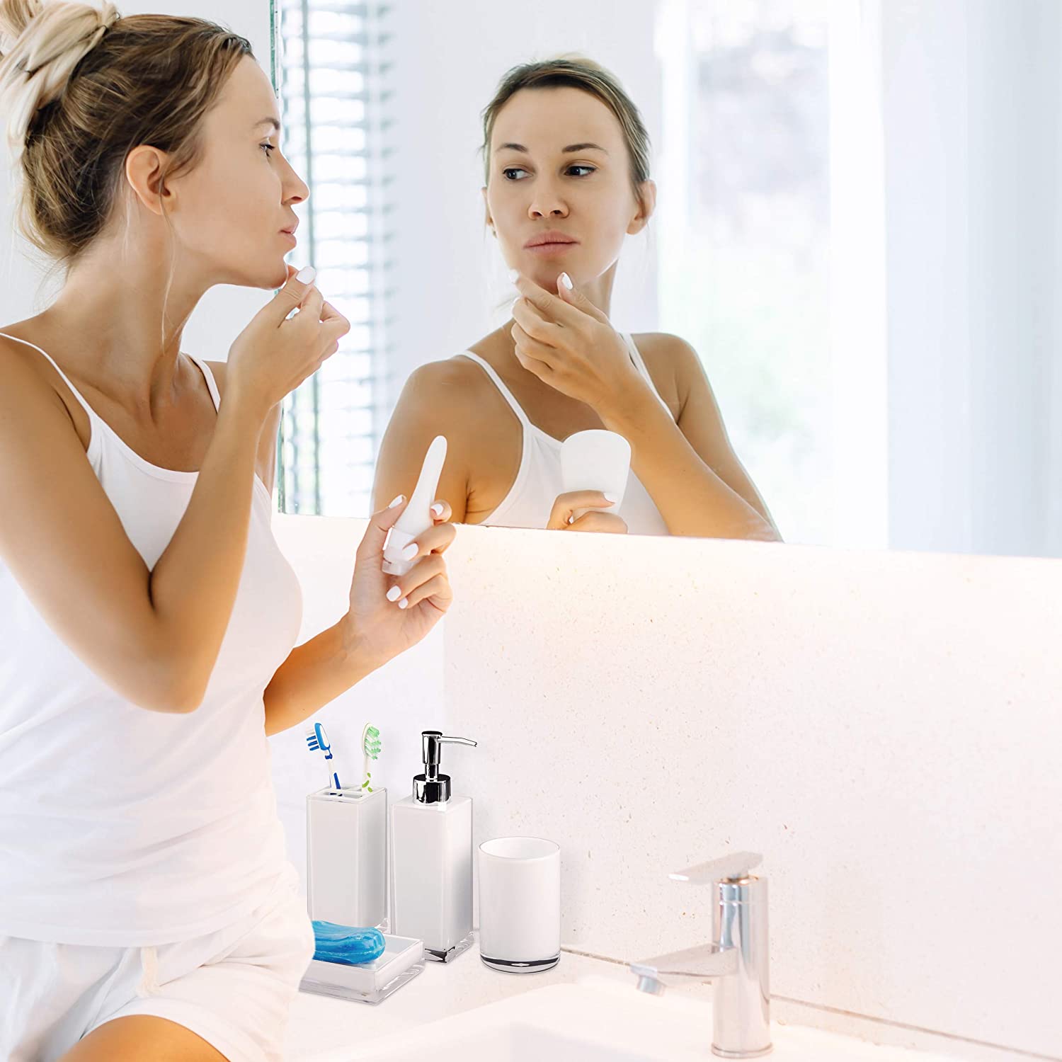 Relaxdays Σετ με 5 Θήκες Αποθήκευσης για Αξεσουάρ Μπάνιου - Black - 4052025952389