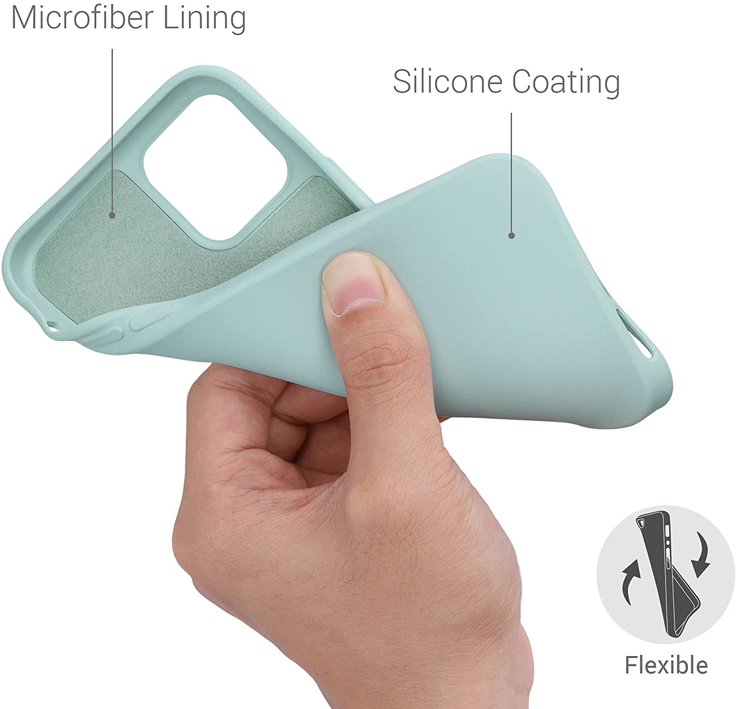 KW iPhone 12 / iPhone 12 Pro Θήκη Σιλικόνης Rubberized TPU - Frosty Mint - 53844.200