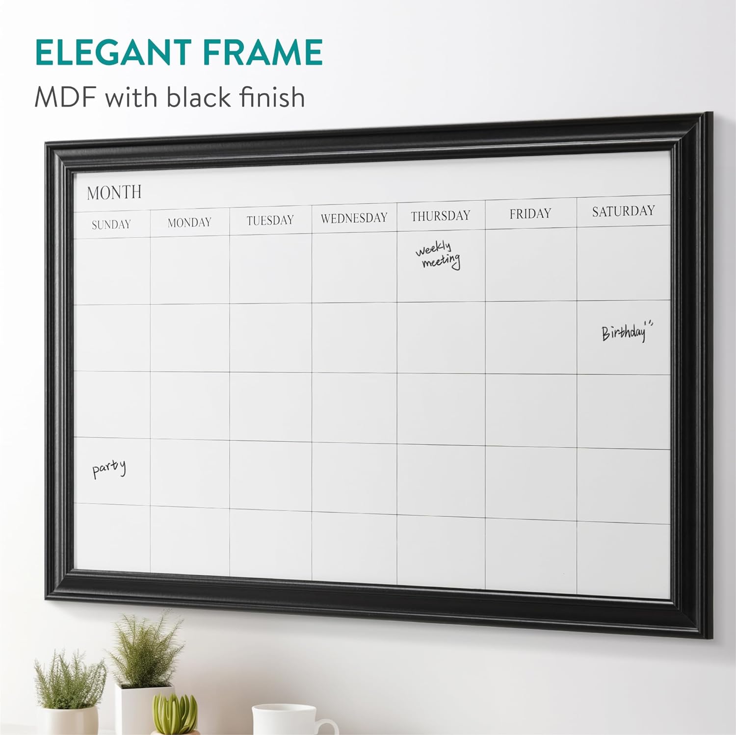 Navaris Εβδομαδιαίος Μαγνητικός Πίνακας Χρονοδιαγράμματος - 60 x 90 cm - White / Black - 56504.03