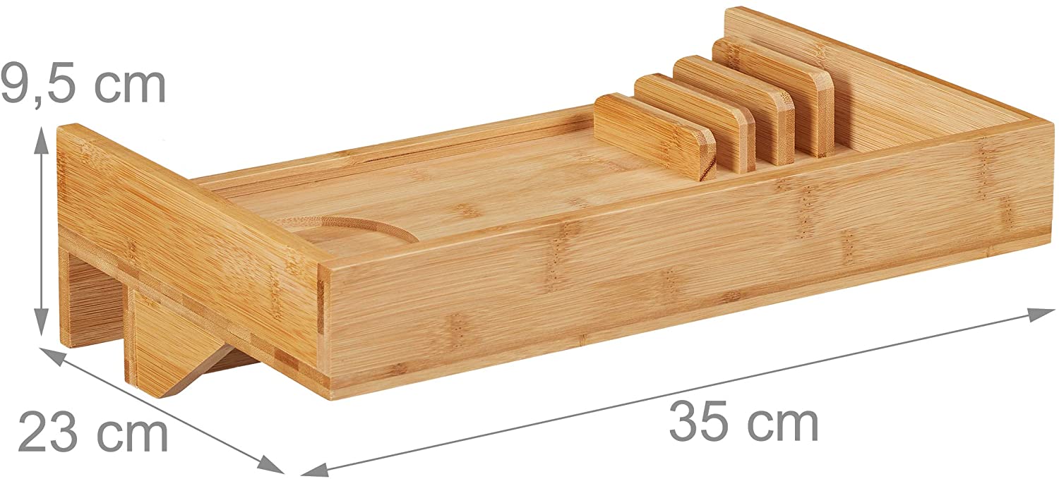 Relaxdays Κρεμαστό Κομοδίνο από Μπαμπού - Natural - 4052025227616