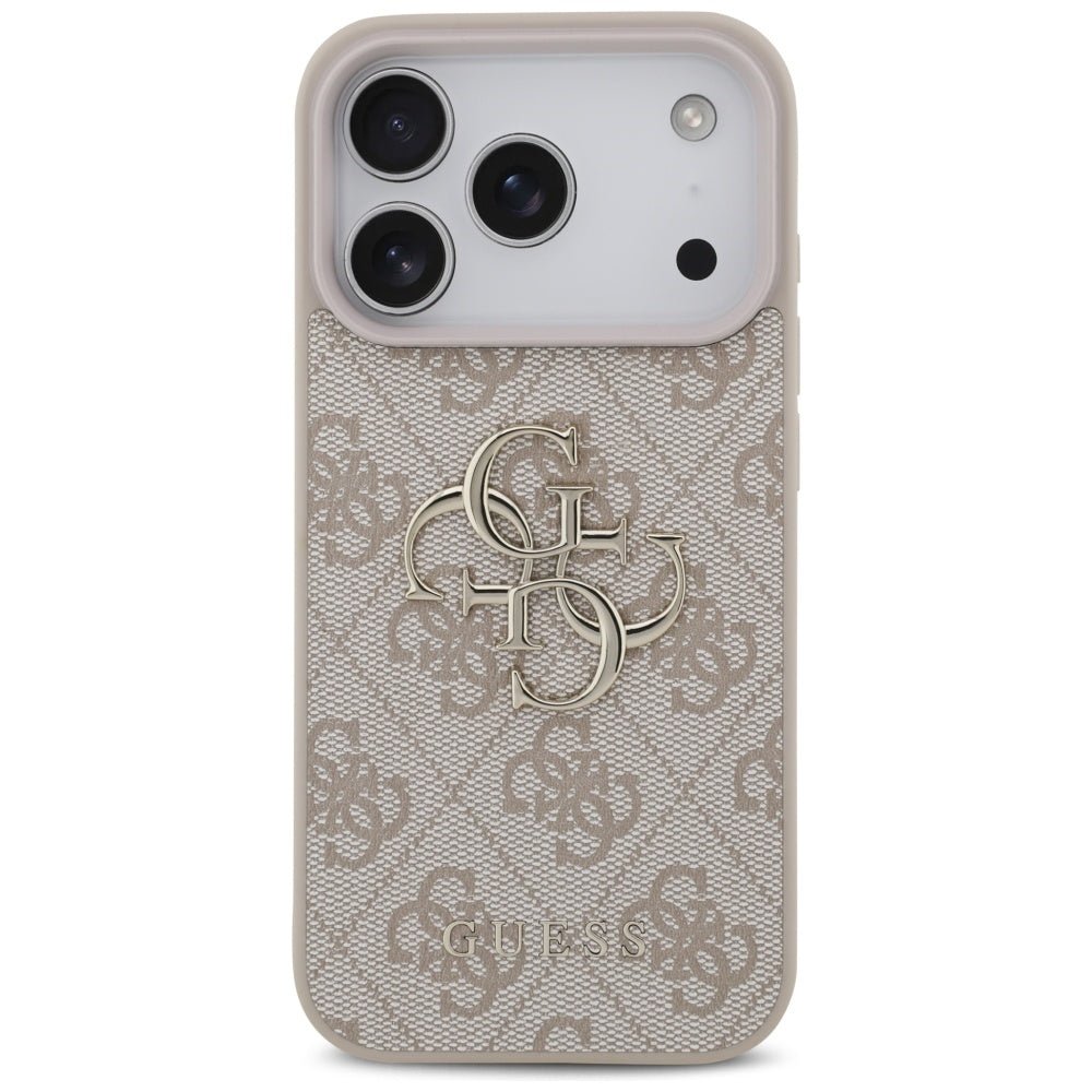 Guess iPhone 17 Pro - 4G Big Logo - Σκληρή Θήκη με Πλαίσιο Σιλικόνης και Επένδυση Συνθετικού Δέρματος - Pink - GUHCP17L4GMGPI