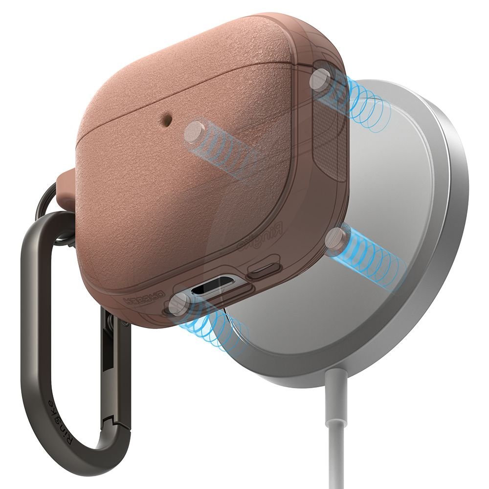 Ringke AirPods 4 Θήκη Σιλικόνης με MagSafe - Onyx Magnetic - Constant Coral