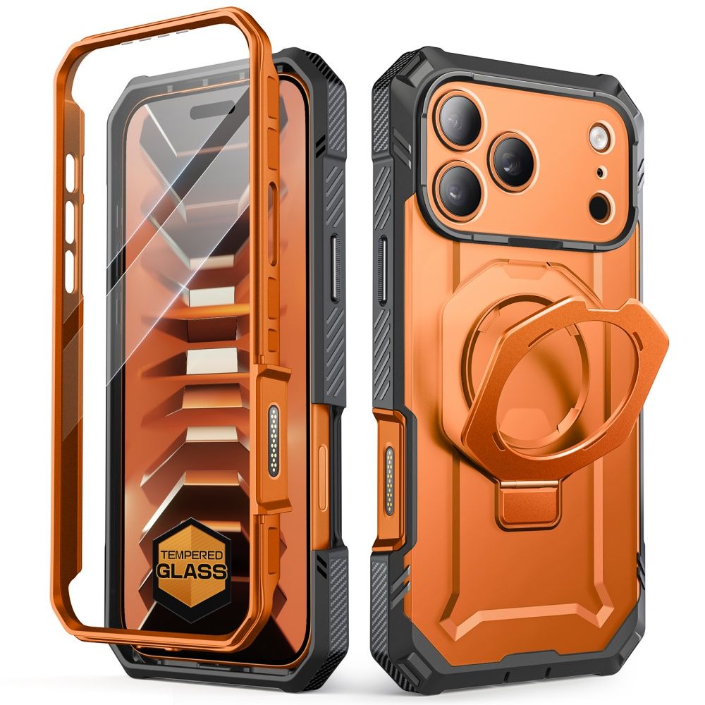 Supcase iPhone 18 Pro / iPhone 17 Pro - Σκληρή Θήκη με Προστασία Οθόνης και MagSafe / Stand - Grip Pro Mag - Coral