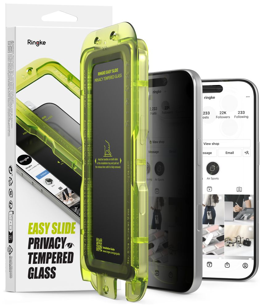 Ringke iPhone 18 Pro Max - Privacy Αντιχαρακτικό Γυαλί Οθόνης - 2 Τεμάχια - Easy Slide - Privacy
