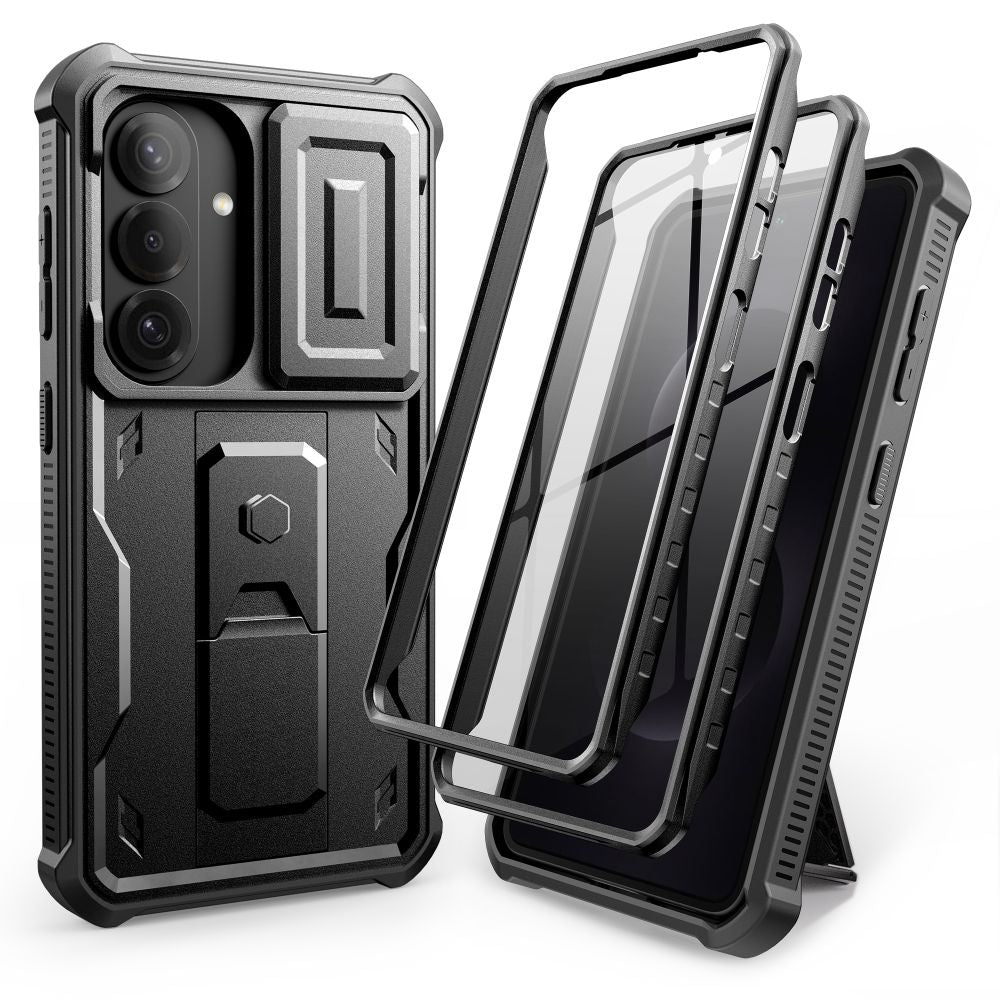 Tech - Protect Samsung Galaxy S26 - Θήκη 360 Full Body με Προστασία για την Οθόνη και την Κάμερα και Stand - Kevlar Cam+ 2 - Set - Black