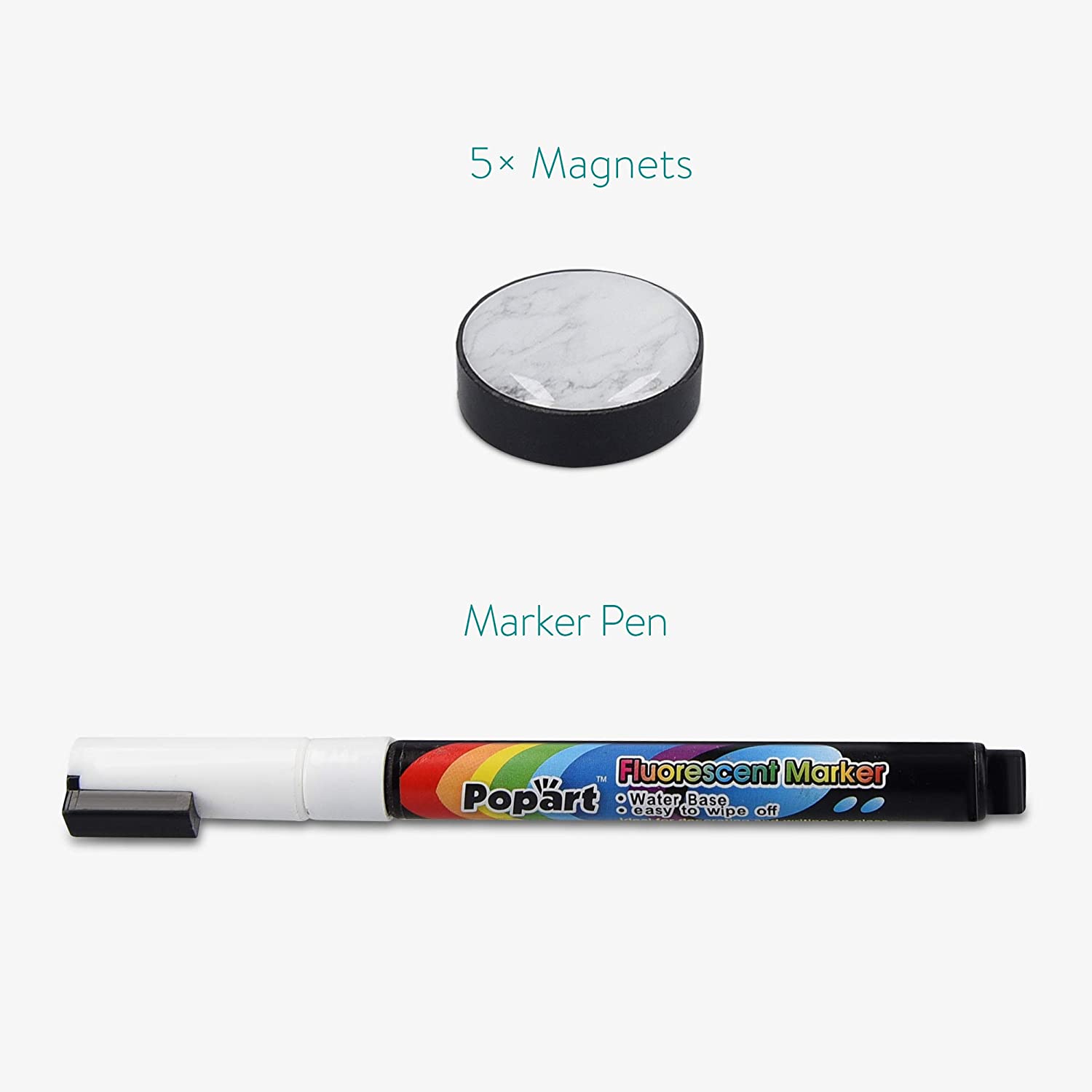 Navaris Μαγνητικός Πίνακας Ανακοινώσεων - 40 x 60 cm - Live / Laugh / Love - Black / White - 45365.13