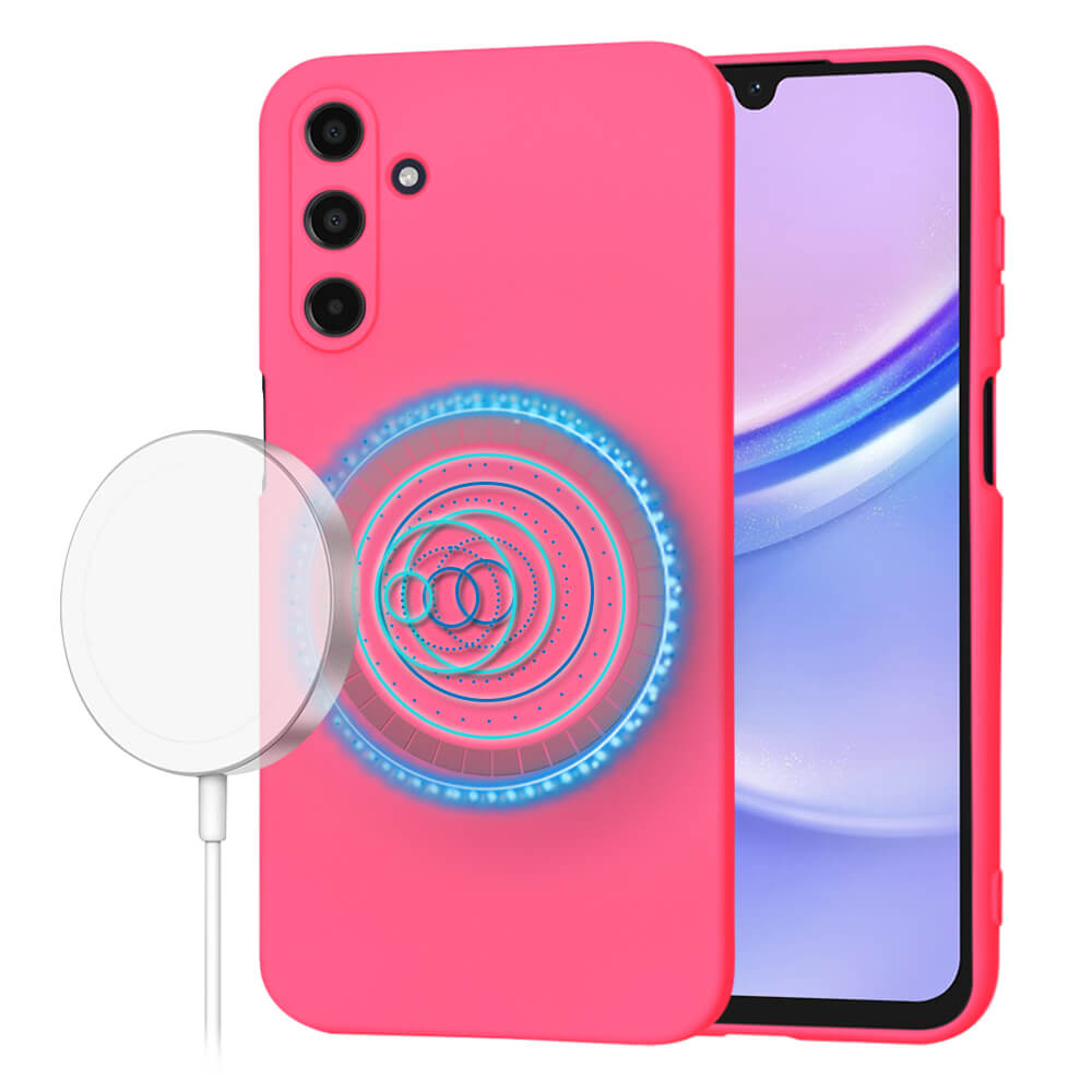 Techsuit Samsung Galaxy A15 4G / A15 5G SoftFlex MagSafe Θήκη Σιλικόνης - Hot Pink