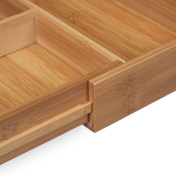 Relaxdays Επεκτεινόμενος Δίσκος Αποθήκευσης για Μαχαιροπίρουνα από Μπαμπού - Natural - 4052025321734