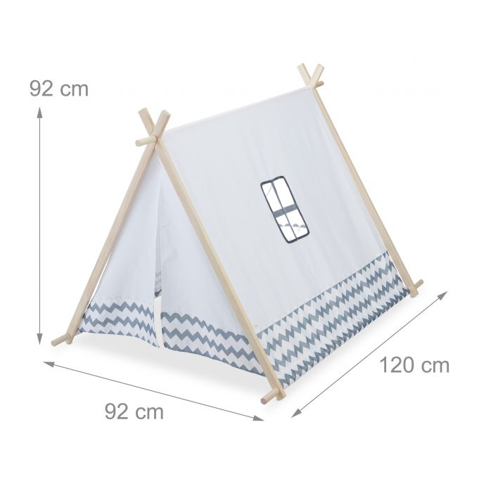 Relaxdays Σκηνή Teepee για Παιδιά - White / Grey - 4052025353018