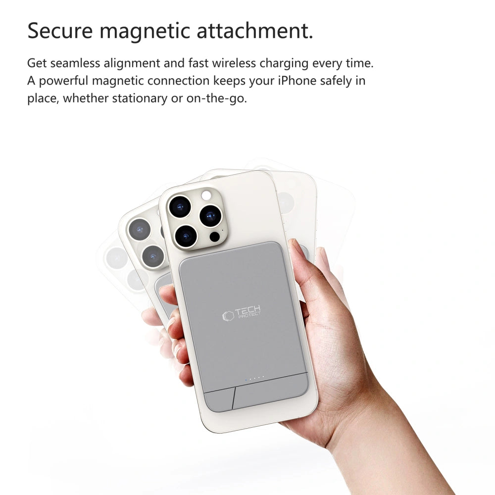 Tech-Protect PB15 Lifemag MagSafe Μαγνητικό PowerBank Κινητού 10000 mAh - Space Grey - likebrands.gr